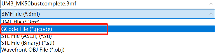 Save file as gcode format